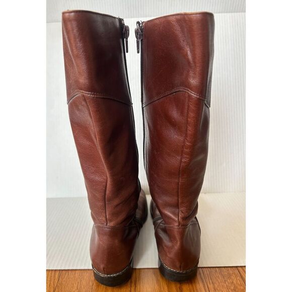 Fatte a mano Cognac Brown Leather Riding Boots Size 38.5 Made In Italy 8 - Picture 5 of 14